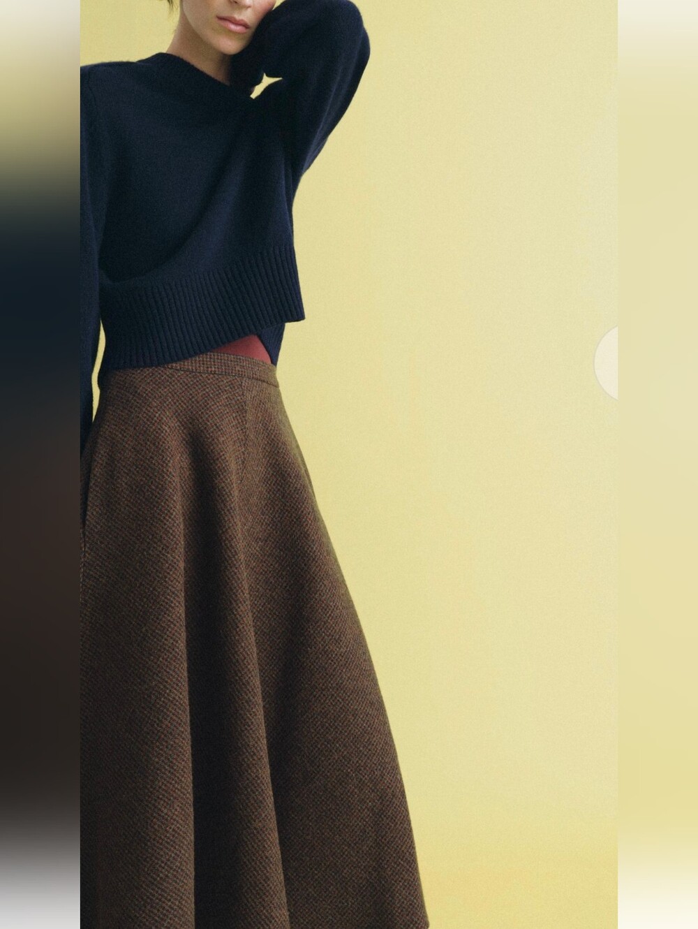 Zara WOOL BLEND CAPE SKIRT HOUNDSTOOTH (M) - Picture 5 of 7